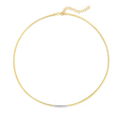 14K Gold Skinny Omega Diamond Bar Bracelet